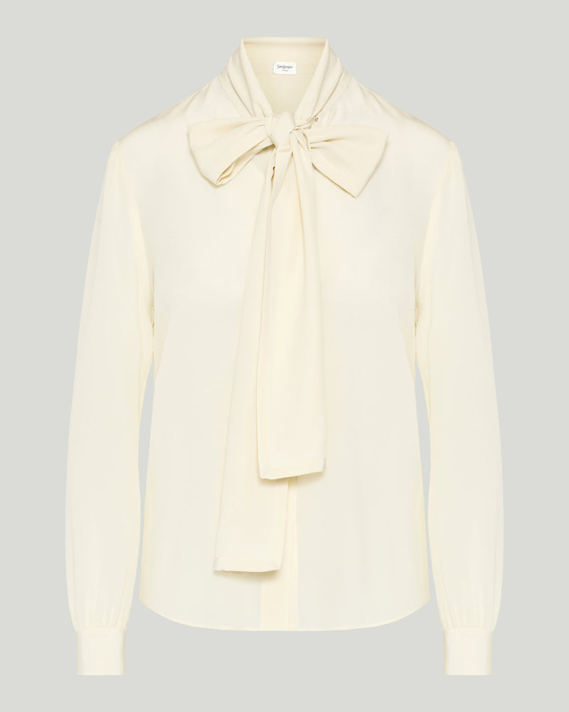 Saint Laurent Tie-neck silk blouse