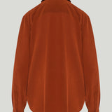 Saint Laurent Logo-embroidered silk crepe blouse