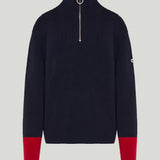 AMI Paris Zipped-collar wool sweater