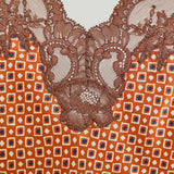 Rabanne Printed lace-trimmed silk-satin cami