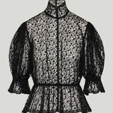 Dolce & Gabbana Floral-embroidered tulle top