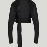 Balmain draped open-neck top