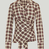 Dries Van Noten Draped plaid flannel shirt