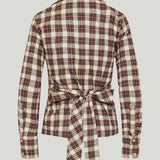 Dries Van Noten Draped plaid flannel shirt