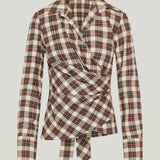 Dries Van Noten Draped plaid flannel shirt