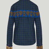 Dries Van Noten Embroidered checked cotton-flannel shirt