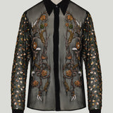 Dries Van Noten Embellished sheer blouse