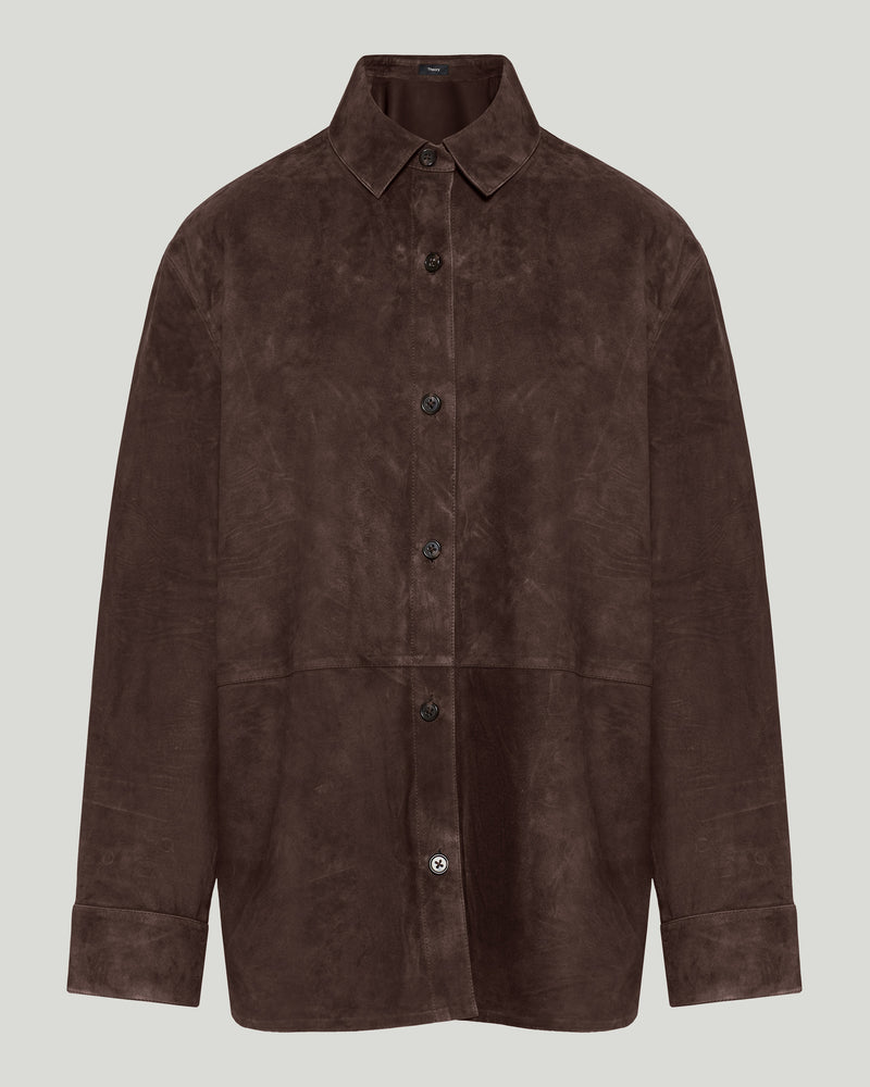 Theory classic menswear suede shirt