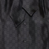 Gucci Printed GG silk-twill bow shirt