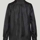 Gucci Printed GG silk-twill bow shirt