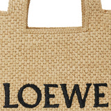 Loewe Font mini raffia tote
