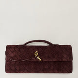 Bottega Veneta Andiamo intrecciato suede clutch