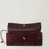 Bottega Veneta Andiamo intrecciato suede clutch