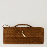 Bottega Veneta Andiamo Intrecciato suede leather clutch bag