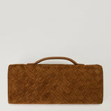 Bottega Veneta Andiamo Intrecciato suede leather clutch bag