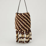 Rabanne Wood beaded bucket bag