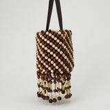 Rabanne Wood beaded bucket bag