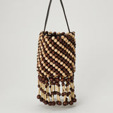 Rabanne Wood beaded bucket bag