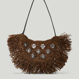 Rabanne Embellished raffia shoulder bag