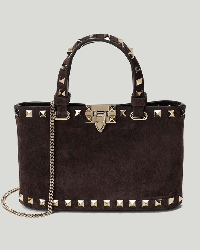 Valentino Garavani Rockstud mini suede shopping bag