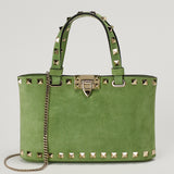 Valentino Garavani Rockstud mini embellished suede tote