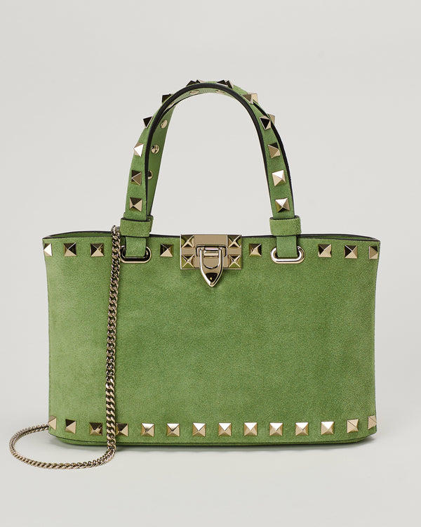 Valentino Garavani Rockstud mini embellished suede tote
