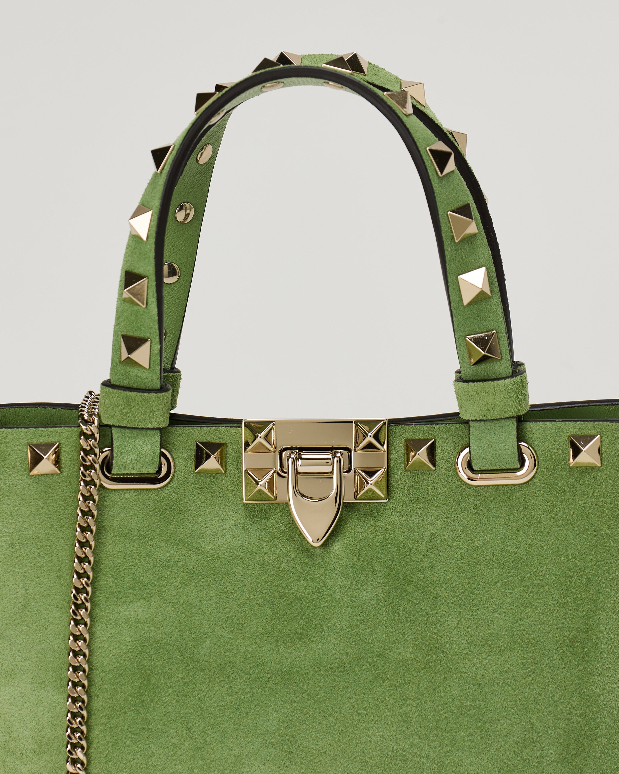 Valentino Garavani Rockstud mini embellished suede tote – Luisa World