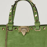 Valentino Garavani Rockstud mini embellished suede tote