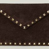 Valentino Garavani Rockstud suede wristlet pouch