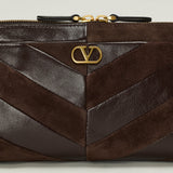 Valentino Garavani Panthea small leather and suede shoulder bag