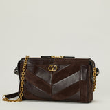Valentino Garavani Panthea small leather and suede shoulder bag