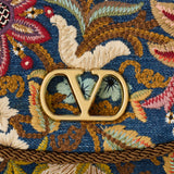 Valentino Garavani DeVain Small embroidered denim shoulder bag