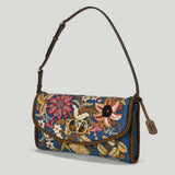 Valentino Garavani DeVain Small embroidered denim shoulder bag