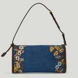 Valentino Garavani DeVain Small embroidered denim shoulder bag