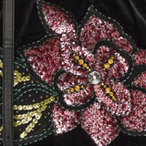 Valentino Garavani embellished fringed velvet drawstring bag