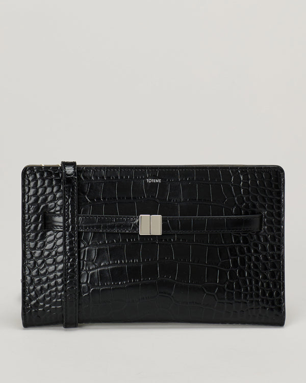 Toteme Belted crocodile-embossed crossbody bag