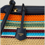 Fendi By The Way Soft medium raffia crochet bag
