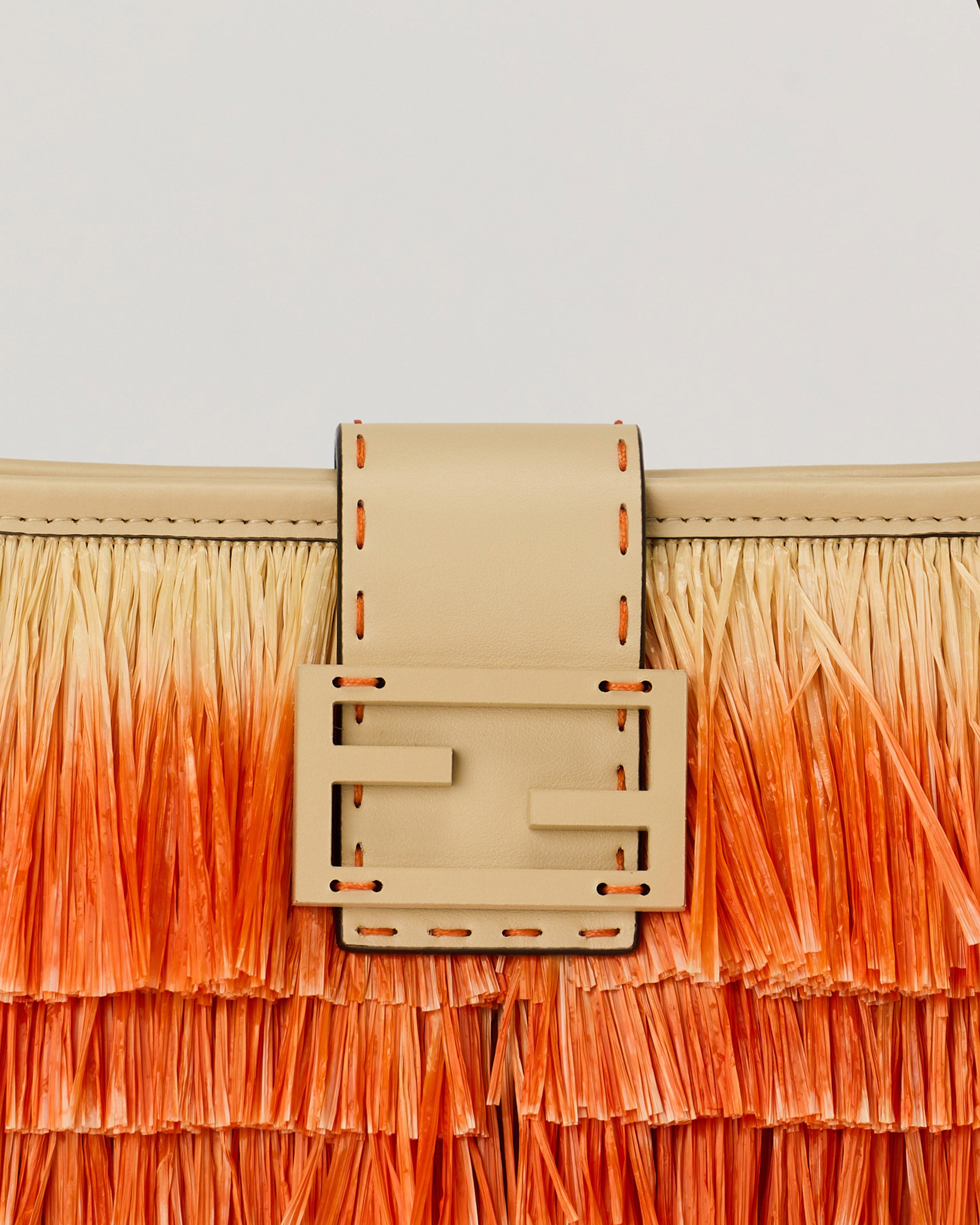 Fendi Baby B raffia-effect mini bag – Luisa World