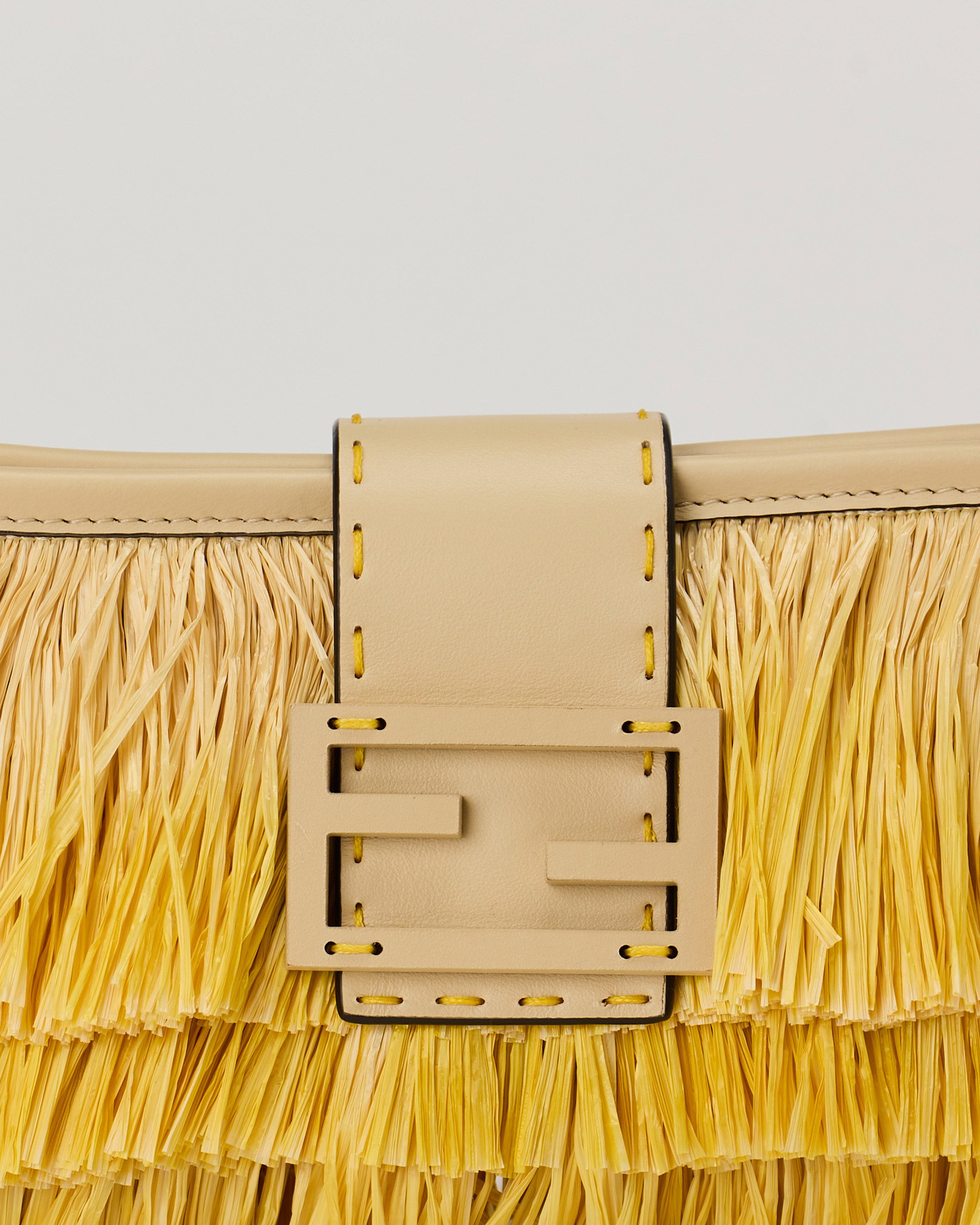 Fendi Baby B raffia-effect mini bag – Luisa World