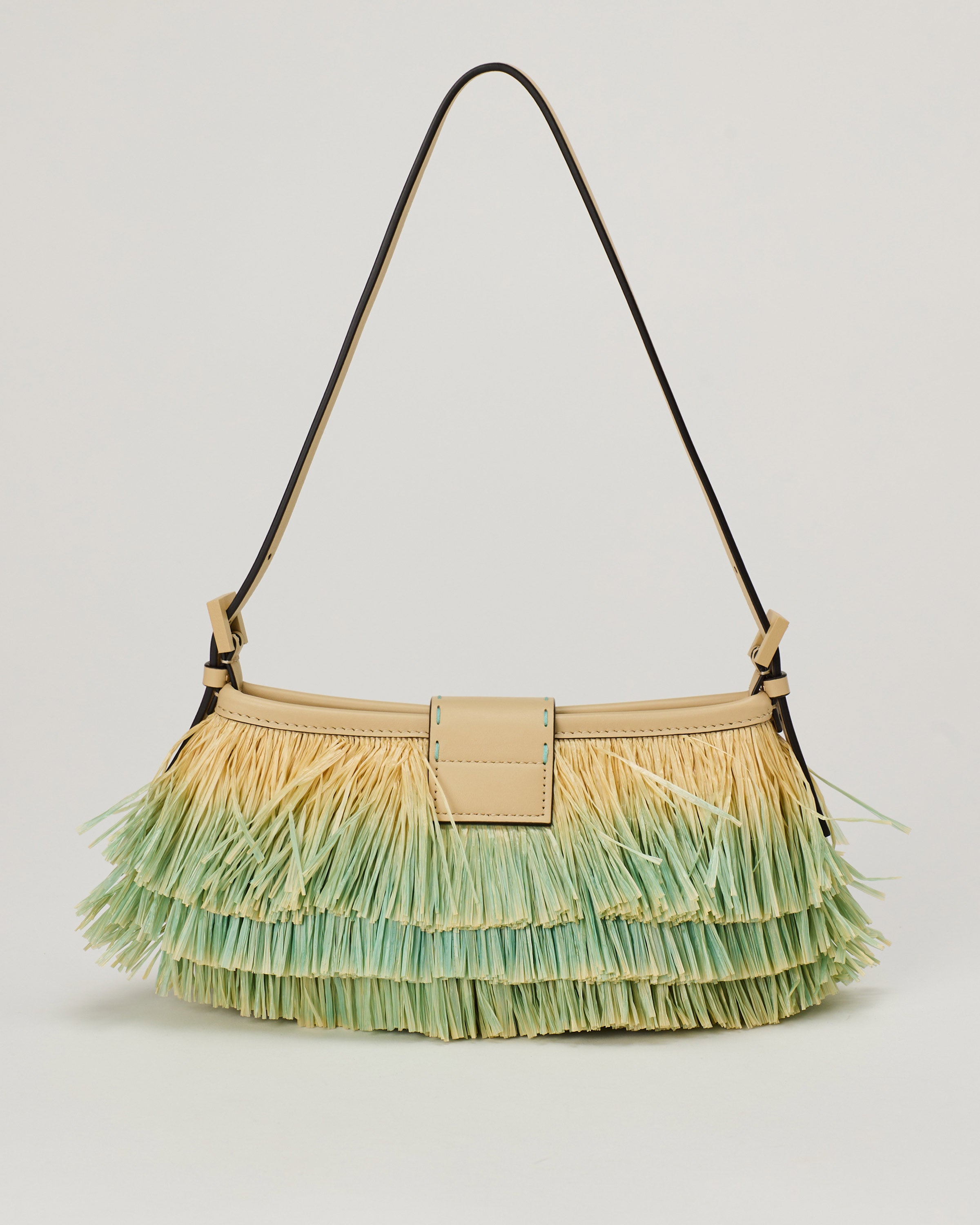 Fendi Baby B raffia-effect mini bag – Luisa World