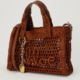 Chloé Summer banana leather-trimmed raffia tote bag