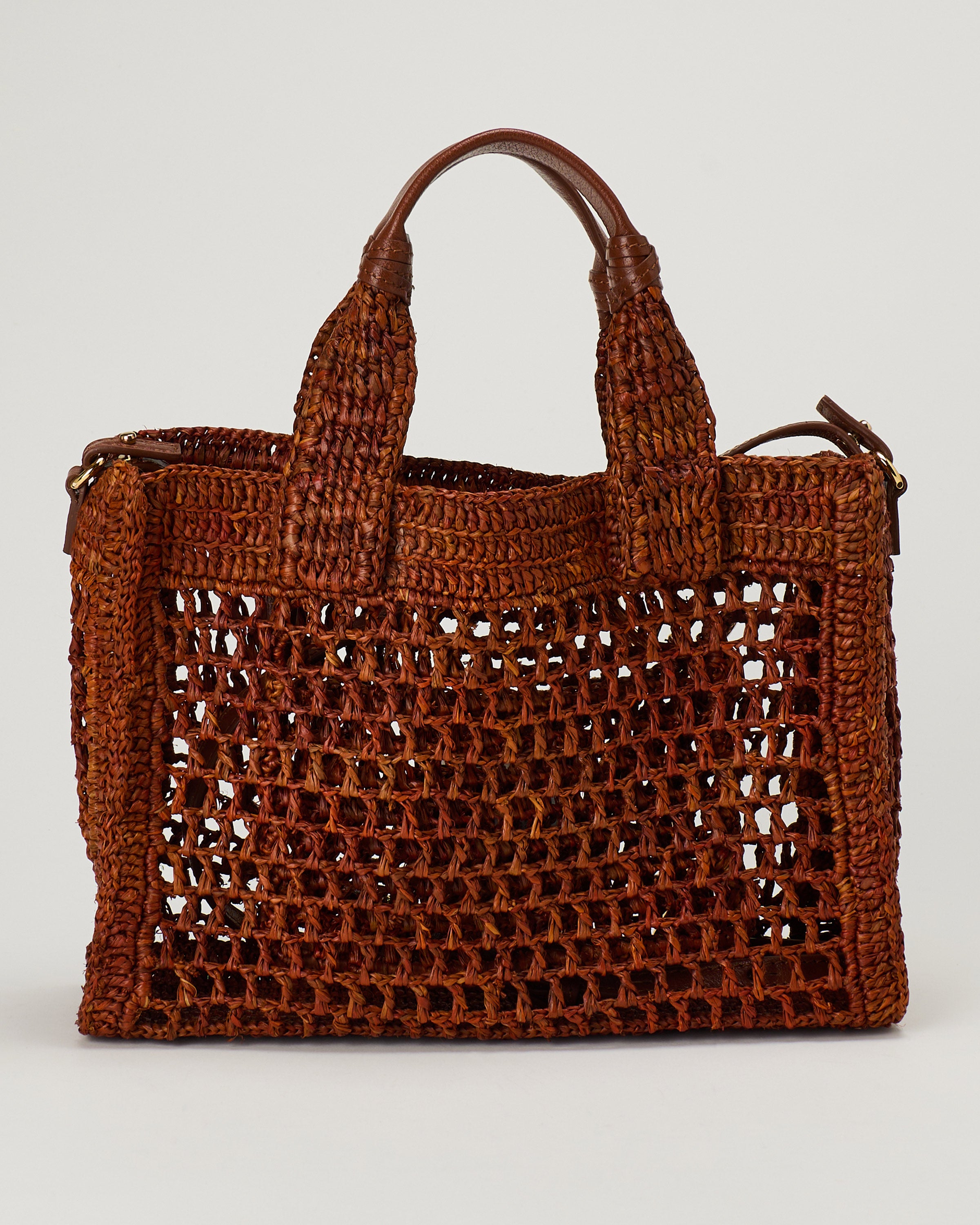 CHLOE Chloé Summer banana leather-trimmed raffia tote bag – Luisa