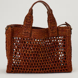Chloé Summer banana leather-trimmed raffia tote bag