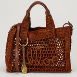 Chloé Summer banana leather-trimmed raffia tote bag