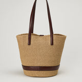 Medium Leather-trimmed basket bag