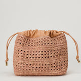 Chloé Mini Summer Banana drawstring shoulder bag in raffia