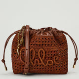 Chloé Summer banana leather-trimmed raffia shoulder bag