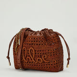 Chloé Summer banana leather-trimmed raffia shoulder bag