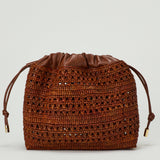 Chloé Summer banana leather-trimmed raffia shoulder bag