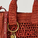 Chloé Summer Banana medium woven logo-patch tote bag